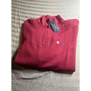 Polo Ralph Lauren Mens XXL Estate Rib Quarter Zip Pullover Red NWT 710754465038
